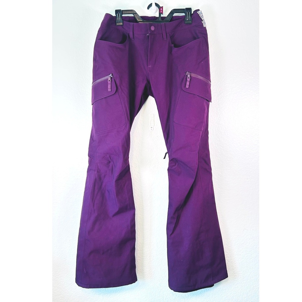 Burton Living Lining Purple Cargo Snow Pants SZ M Ski Snowboard Vented